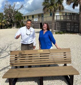 Bank of the Islands VP David Lowden and CECI Executive Director Laura Miltner.